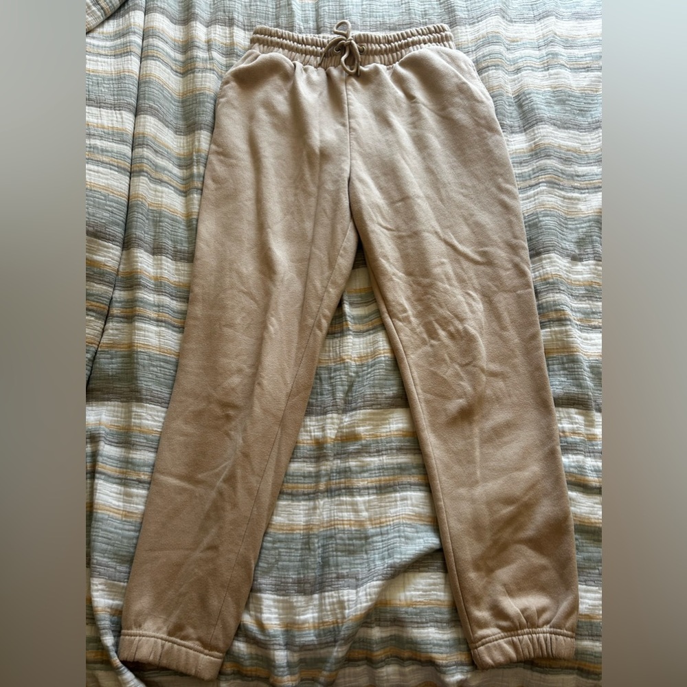 Tan High-Rise Joggers